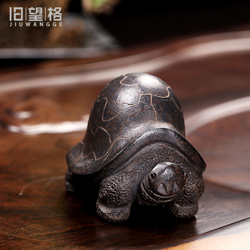 Old kung fu tea set at the grid yixing purple sand tea red mud pet turtle longevity tea tea play general furnishing articles turtle turtle