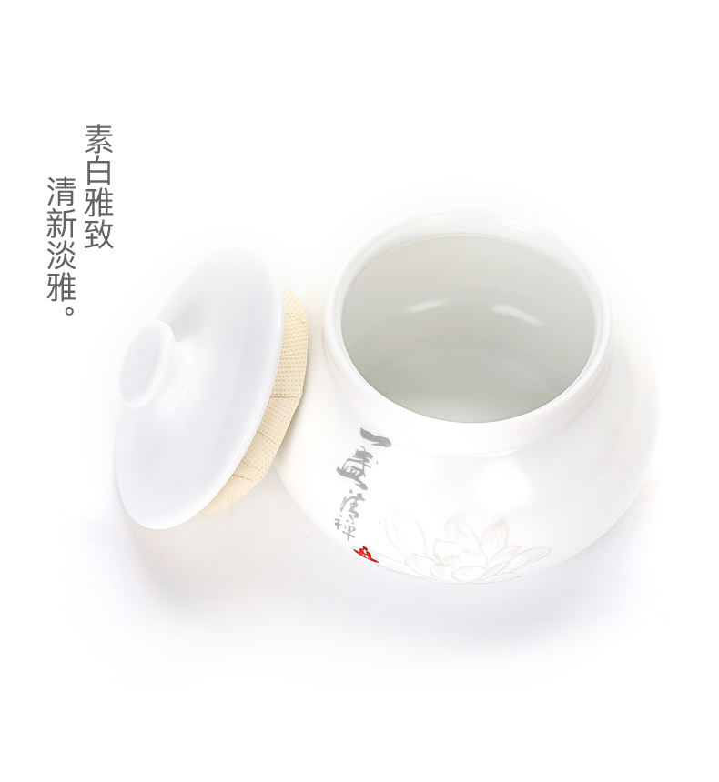 Old kung fu tea set at lattice flat body lotus caddy fixings up with inferior smooth ceramic POTS of tea small storage jar