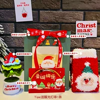 Рождественский зеленый открытый окно подарочный пакет+зеленый крюк+рождественский набор носков