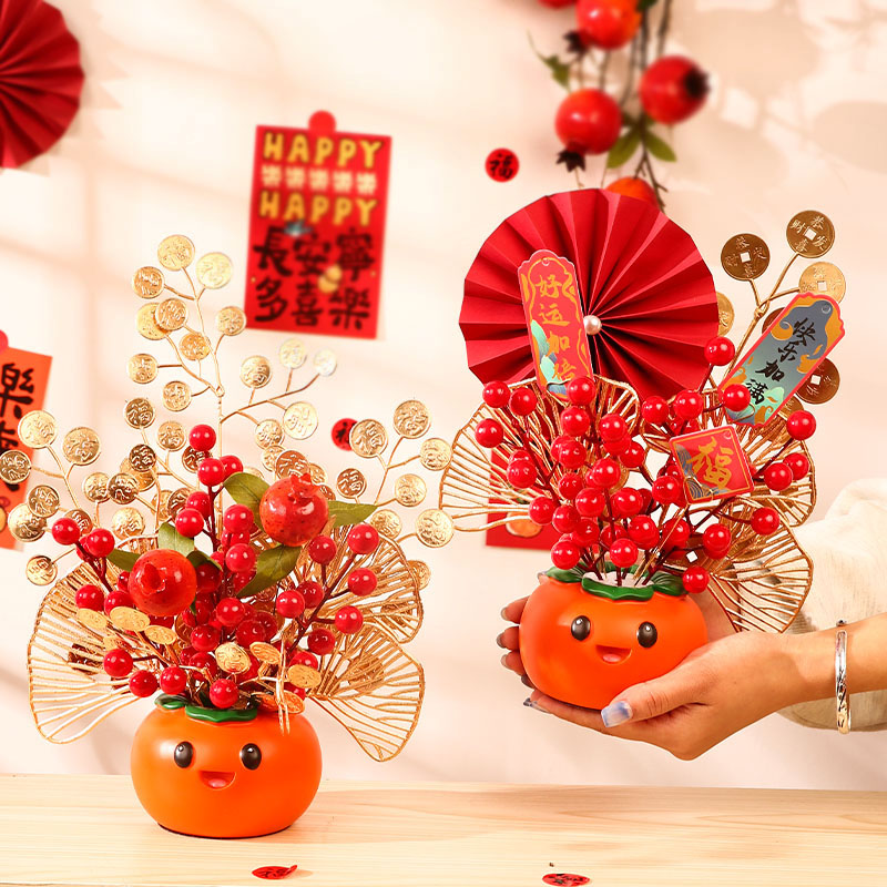 Decorative Pendulum 2024 Longyear New Year's New Year decorations Desktop Pendulum Accessories Flower Pots Bottle bottles New Year's Day decorations-Taobao