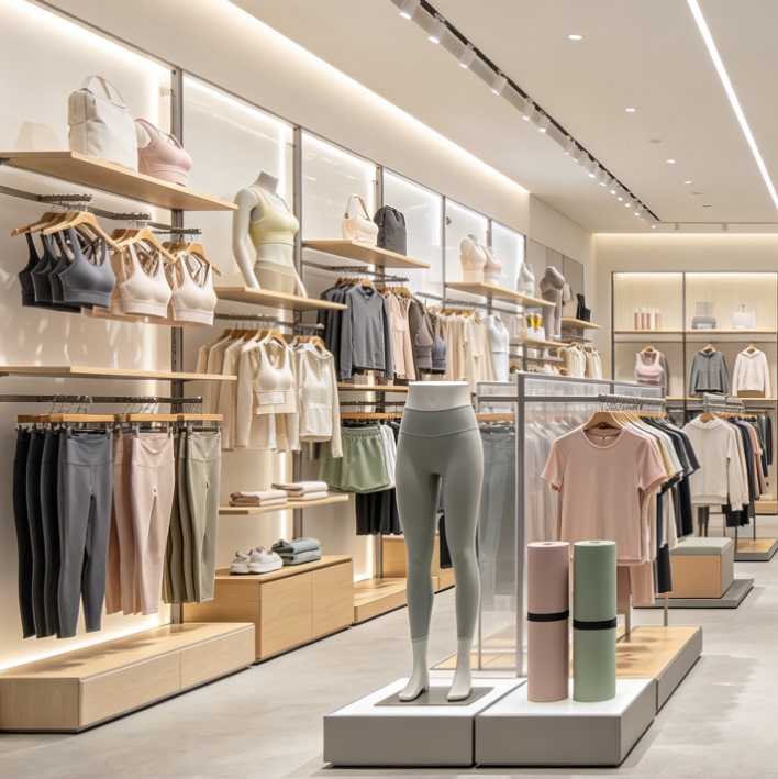 Space-Saving Wall-Mounted Display Rack for Clothing Stores, Commercial High-End Metal Wall Rack Specifically for Women's Clothing Stores