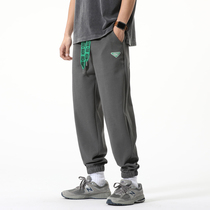 Tide Card Grey Swep Pants Men Summer Thin sports pants Pumping Rope Tightness Waist Original Solar cotton knit 90% pants