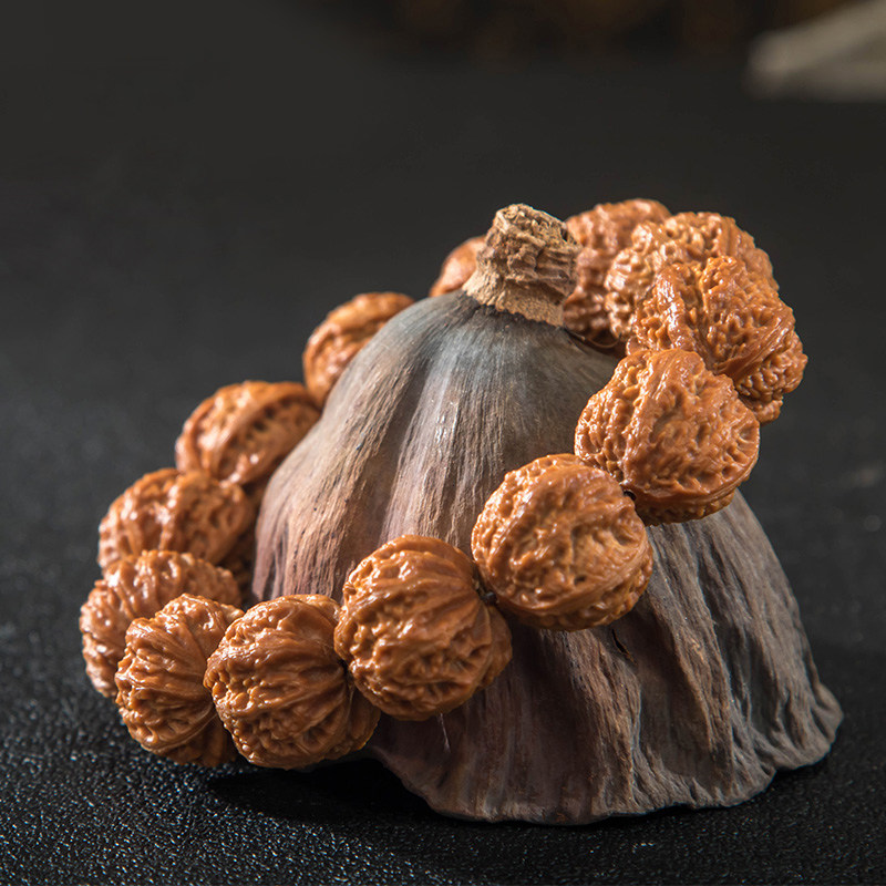 Collection class Beijing Eight-edge dwarf pile Kirin dragon ridge back large coarse gluten hemp walnut Coral Veins Red Leather Boutique Handstring-Taobao