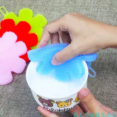 Soft fine wool silicone dishcloth bath brush fruit cleaning brush kitchen sponge sash multifunctional red wine cup brush