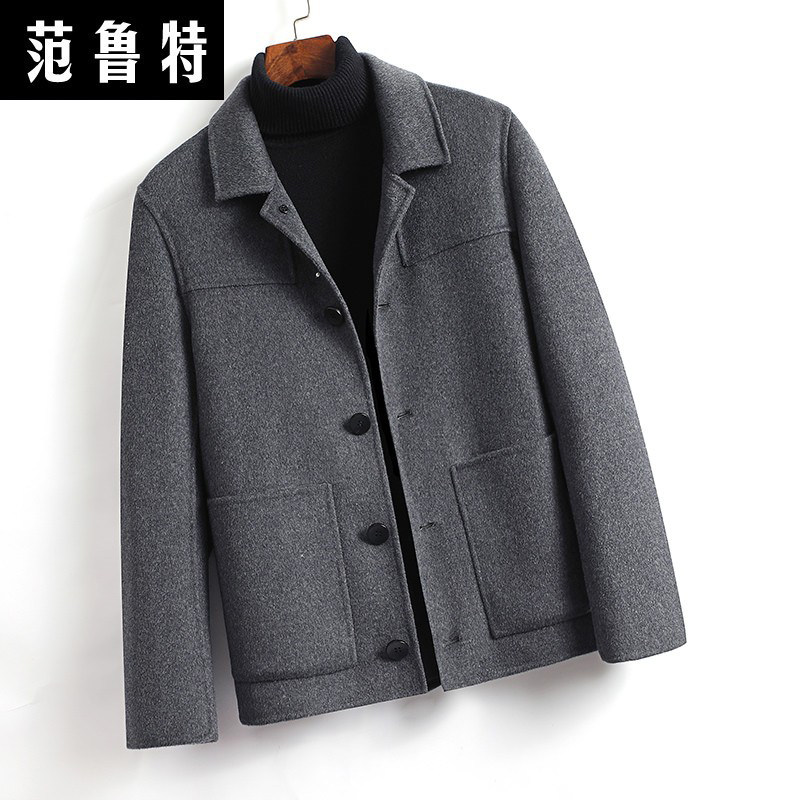 Two-sided, big coat men's autumn winter thickened Nino wool, subshort Inren jacket No cashmere jacket Chauh-Taobao