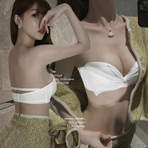 White strapless underwear womens small breasts gather non-slip wrap chest wedding dress sexy beauty back summer thin bra