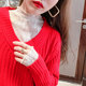 Fleece half-high collar lace bottoming shirt women's autumn and winter western style gauze jacket to keep warm, with spring and autumn thick mesh top