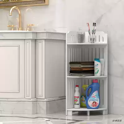 Powder room shelf Floor-to-ceiling triangular floor-to-ground toilet Toilet corner finishing sink Bathroom storage shelf