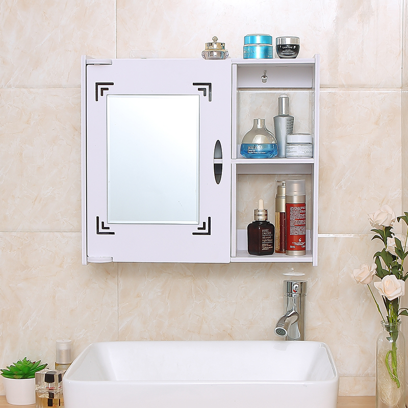 Gương tủ phòng tắm đục lỗ tủ gương phòng tắm bệ rửa vệ sinh ký túc xá treo tường gương kệ treo tường tủ gương phòng tắm caesar tủ gương nhà tắm thông minh