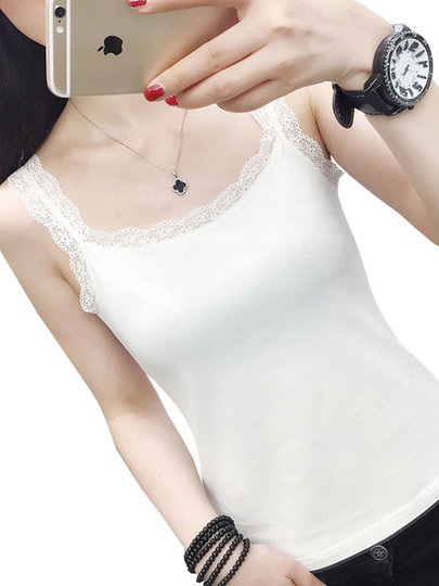 Lace beautiful back camisole women's inner wear new bottoming shirt women's small suit white slimming women's outer wear trendy summer