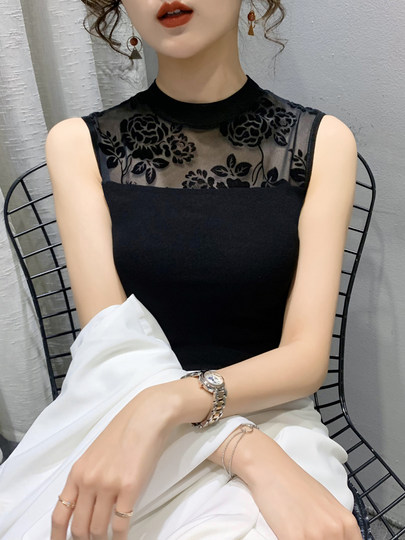 Mesh beautiful back camisole women's 2025 new summer outer top sexy inner suit sleeveless bottoming shirt