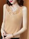Black modal camisole women's spring and summer top with lace trim V-neck sleeveless suit bottoming shirt