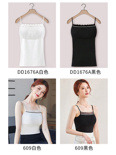 Camisole women's inner wear white summer suit bottoming shirt white lace tube top top summer sleeveless small suspender belt