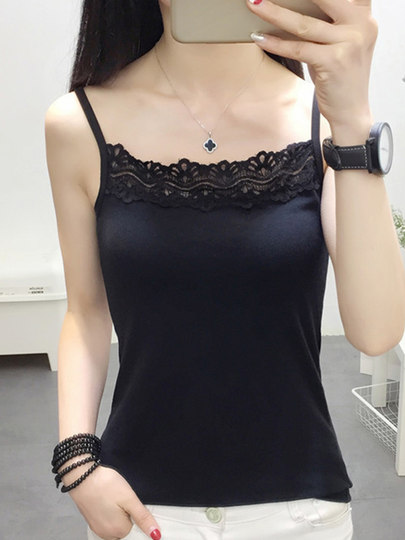 Small camisole for women, white design, versatile suit, summer lace bottoming shirt, white high-end top