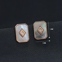 № 4 серый 14*10 мс925 Серебряная иглы одна пара