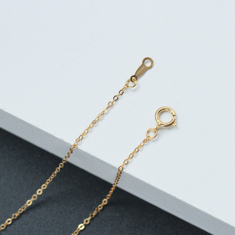 American 14K Bag Gold Flat O Chain Finished Chain Necklace Necklace 14k Bag Golden Diy Accessories Handmade