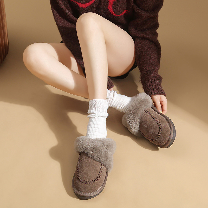 Sangpo Village Wool Slippers for Women, New 2025 Winter Model, Cowhide and Wool Integrated Star Slippers, Snow Boots, Warm and Plush Sangpo Village Wool Slippers for Women, New 2025 Winter Model, Cowhide and Wool Integrated Star Slippers, Snow Boots, Warm and Plush