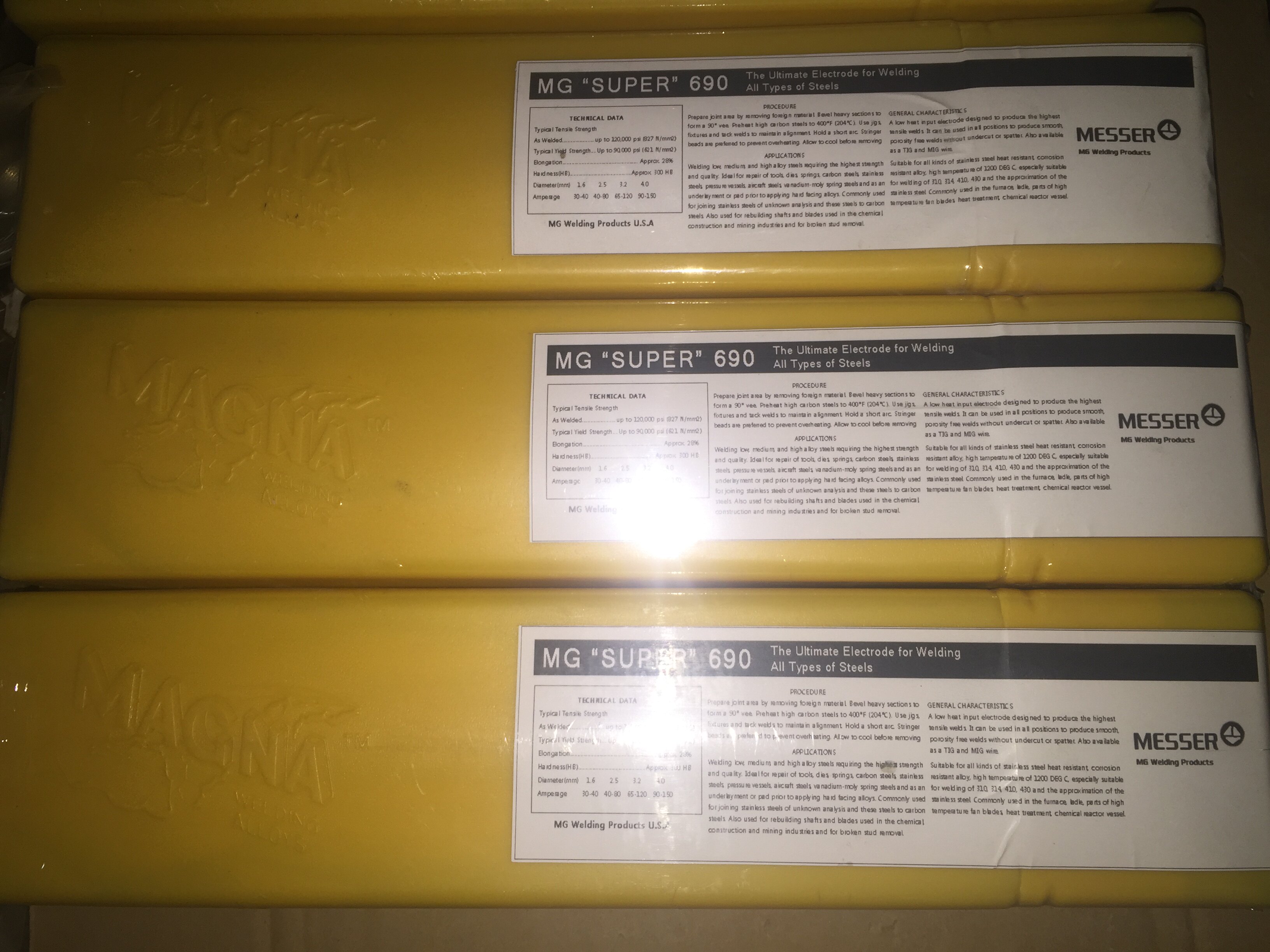 American universal MG200 electrode MG210 universal electrode MG289ductile iron universal electrode MG600