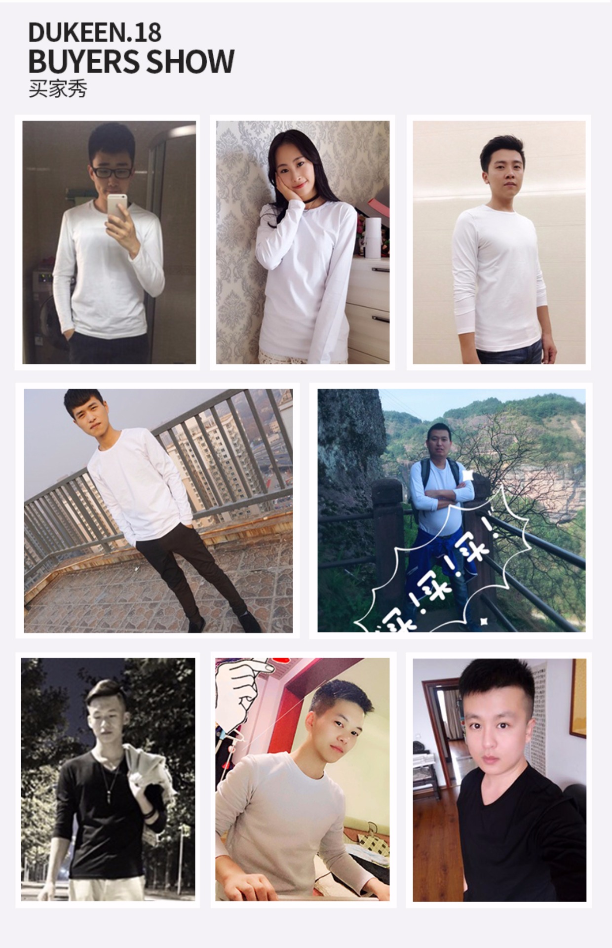 Áo thun dài tay cotton nam mùa thu mỏng phần quần áo mùa thu lỏng cổ tròn đồ lót màu trắng rắn từ bi áo sơ mi nam ao thun nam