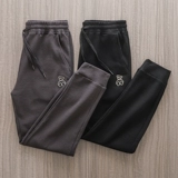 Спортивные осенние небольшие штаны, утепленные повседневные брюки, в американском стиле, с медвежатами, с вышивкой