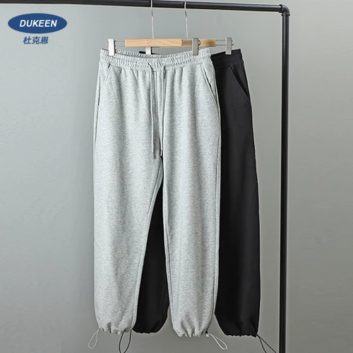 Японские трикотажные штаны для отдыха, свободный прямой крой, на шнурках