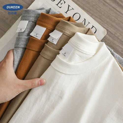 Хлопковая летняя однотонная цветная приятная телу футболка с коротким рукавом, в американском стиле