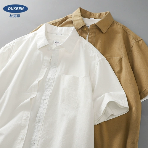 Летняя рубашка, хлопковая футболка, в американском стиле, короткий рукав