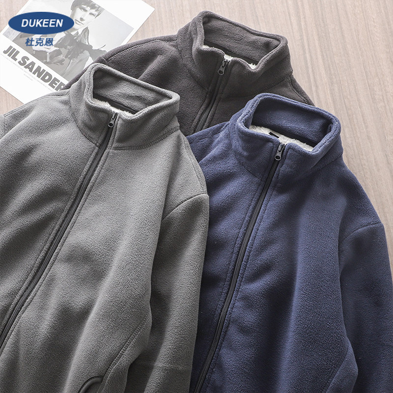 Rocky Suede Jacket Male Autumn Winter Liner Submachine Clothing Plus Suede Thickened Upright Collar Lamb Suede Cotton Suit Cardio-fleece Jacket-Taobao