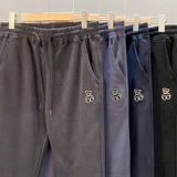 Спортивные осенние небольшие штаны, утепленные повседневные брюки, в американском стиле, с медвежатами, с вышивкой