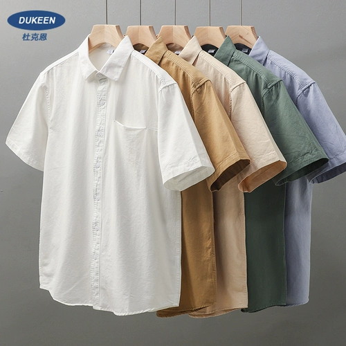 Летняя рубашка, хлопковая футболка, в американском стиле, короткий рукав