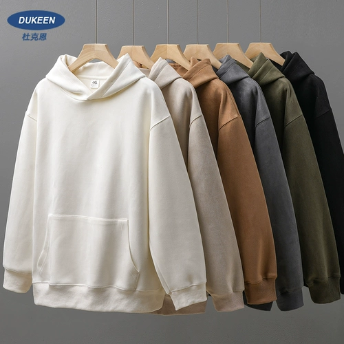 Бархатная толстовка с капюшоном, однотонный лонгслив, осенняя, в американском стиле