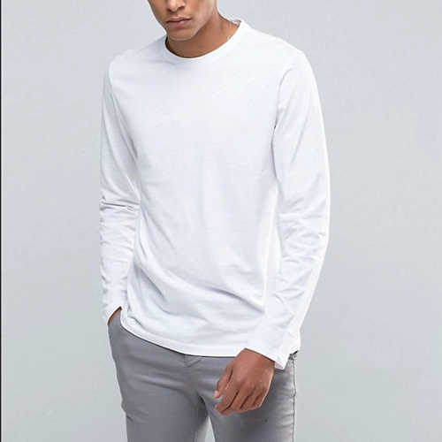 Хлопковый лонгслив, однотонное белое приятное телу термобелье, осенний