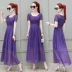 Váy hè 2019 mới phổ biến của phụ nữ phiên bản Hàn Quốc của đầm khí chất cổ tích dài đầm voan dịu dàng - Váy dài váy dài trắng Váy dài