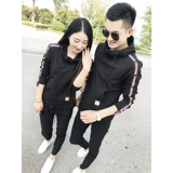Демисезонный трендовый комплект для влюбленных для отдыха, толстовка с капюшоном подходит для мужчин и женщин, штаны, коллекция 2021, в корейском стиле
