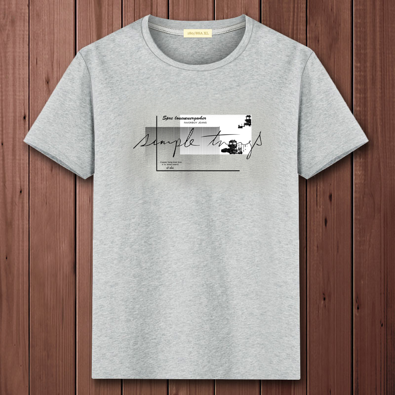Signature Gray2021 summer new pattern man Short sleeve T-shirt Undershirt pure cotton upper clothes easy trend Half sleeve Compassionate men's wear