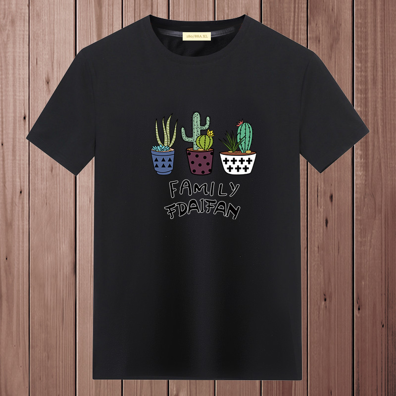 Cactus Black2021 summer new pattern man Short sleeve T-shirt Undershirt pure cotton upper clothes easy trend Half sleeve Compassionate men's wear