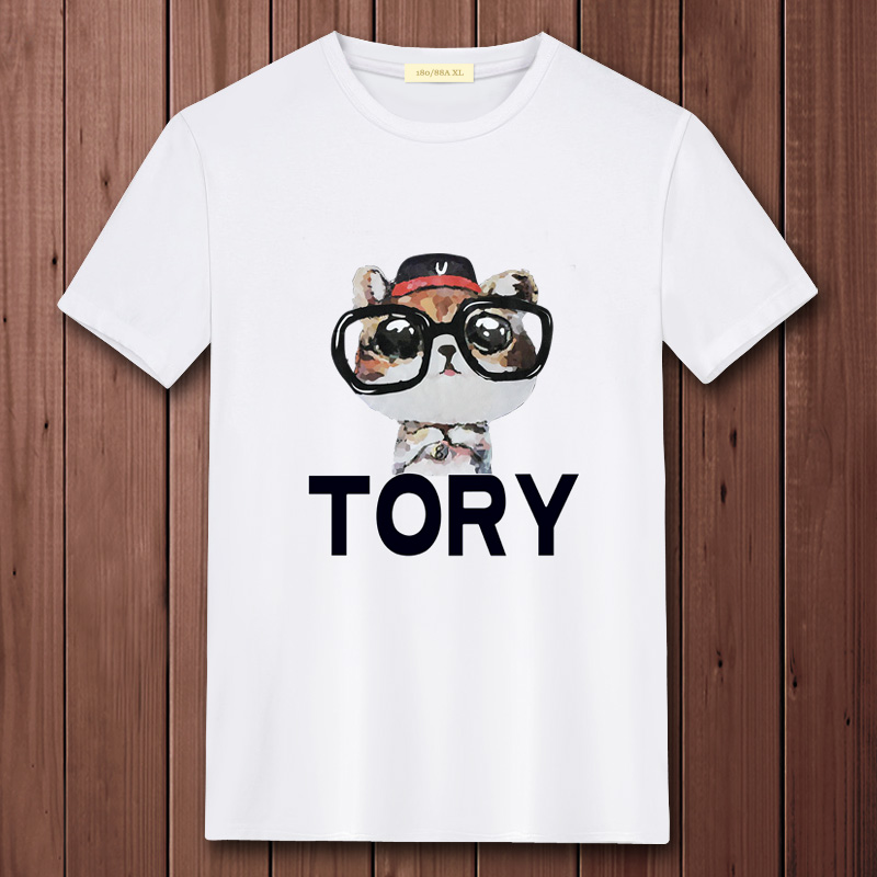 Tory White2021 summer new pattern man Short sleeve T-shirt Undershirt pure cotton upper clothes easy trend Half sleeve Compassionate men's wear