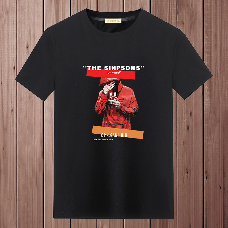 Man In Red, Black2021 summer new pattern man Short sleeve T-shirt Undershirt pure cotton upper clothes easy trend Half sleeve Compassionate men's wear