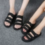 Giày sandal đế bệt nam size lớn 2018 mùa hè mới cho nam đi biển thêm rộng 46 chữ kéo bên ngoài mang dép sneaker nam