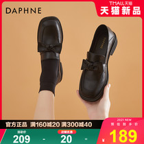 Daphne womens shoes 2022 spring new Inlenwind jk shoes small leather shoes Lefoe shoes one foot pedal coarse heel single shoe woman