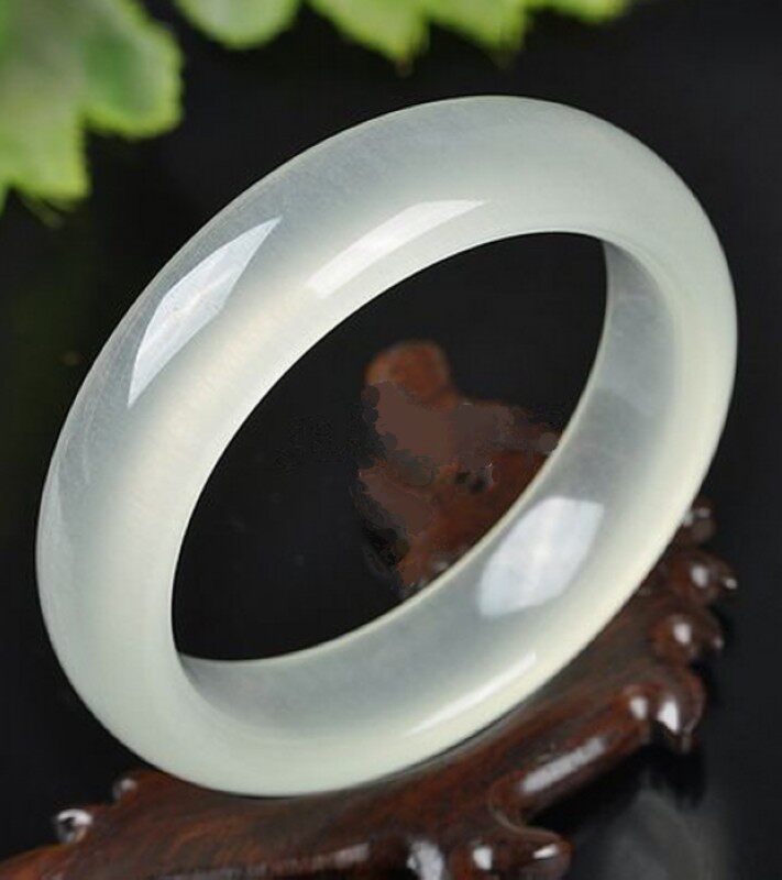Natural ice through A cargo bracelet female natural Tianshan Kunlun white jade ice type wire jade bracelet