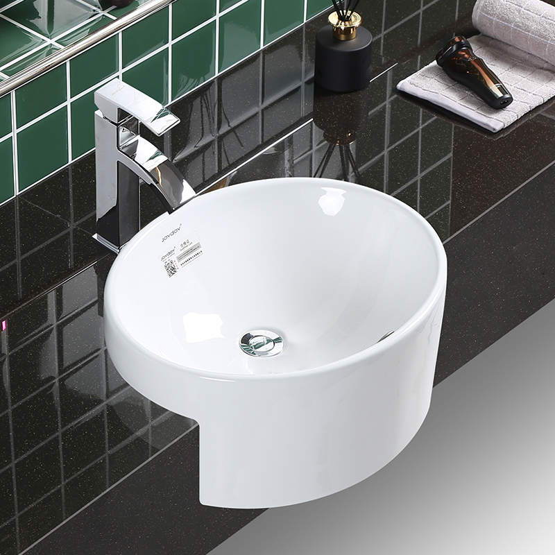 Semi-embedded washbasin oval half-hanging basin semi-buried Terra-basin hotel Arts basin semi-embedded washbasin