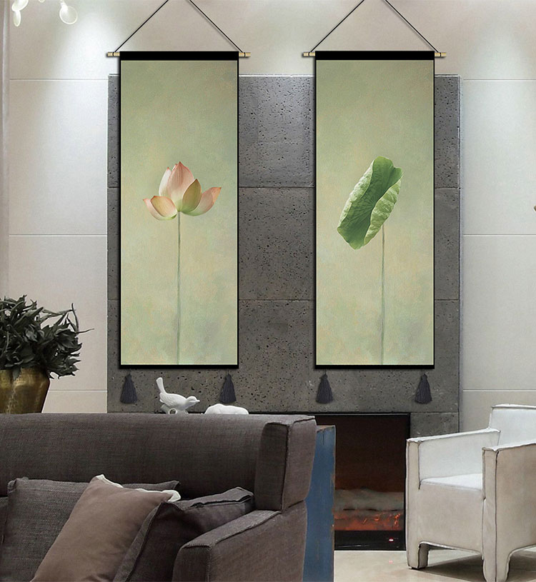 Mới Trung Quốc sơn sen sơn phòng khách trang trí bức tranh tấm thảm phong cách Trung Quốc hiên sofa trang trí tường nền Trung Quốc phong cách đơn giản - Tapestry thảm treo tường 2m