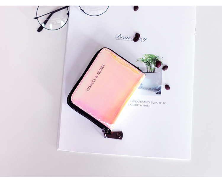 Giấy chứng nhận túi nhỏ ví một gói phụ nữ dễ thương bằng laser nhỏ gọn bằng lái xe thay đổi vị trí thẻ tín dụng đặt thẻ nữ - Chủ thẻ bóp da cá sấu