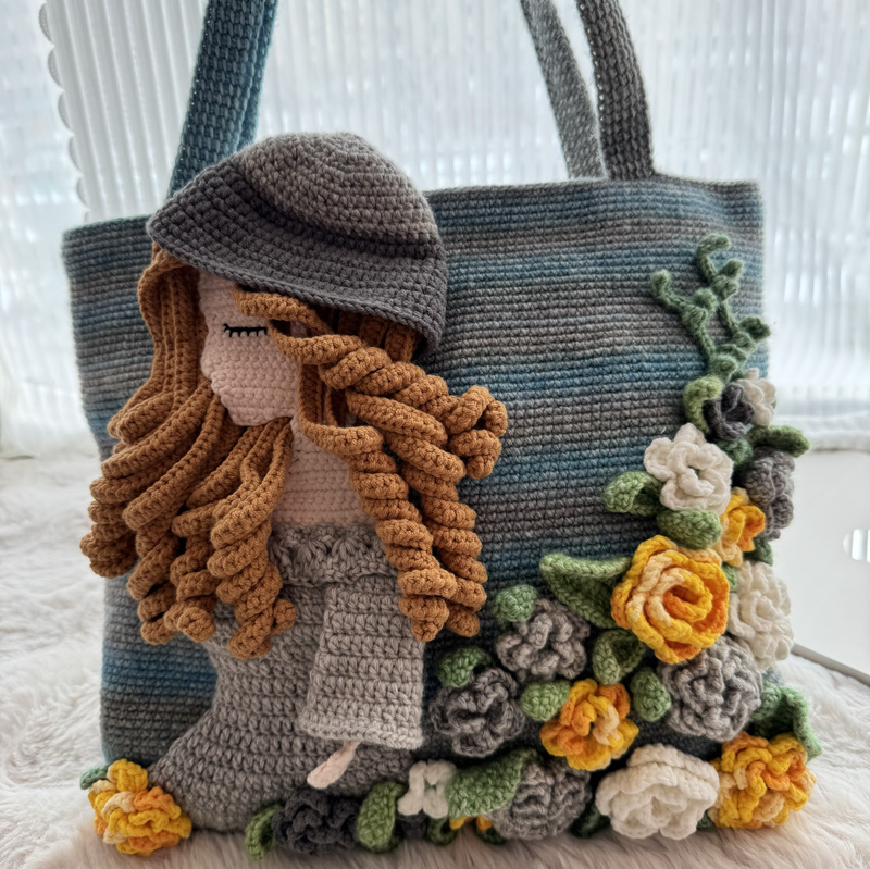 Star Eyes Handmade - Yarn Crochet [Flower Shadow Handbag] Material Kit (with Tutorial)/Finished Product