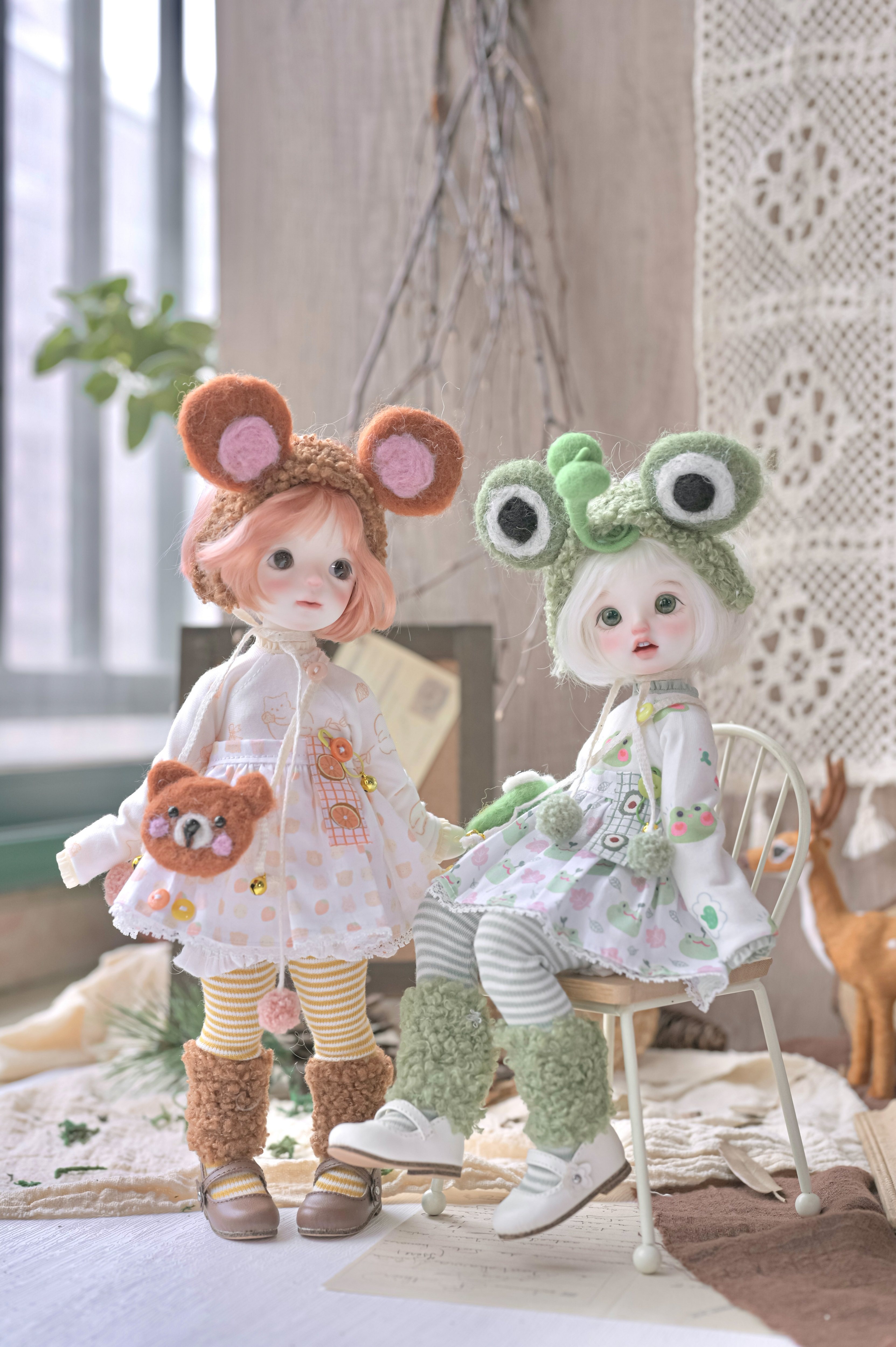 (Spot) (a lot of bears and a lot of pipe) bjd1 6 six points baby clothes bear frog cute daily set