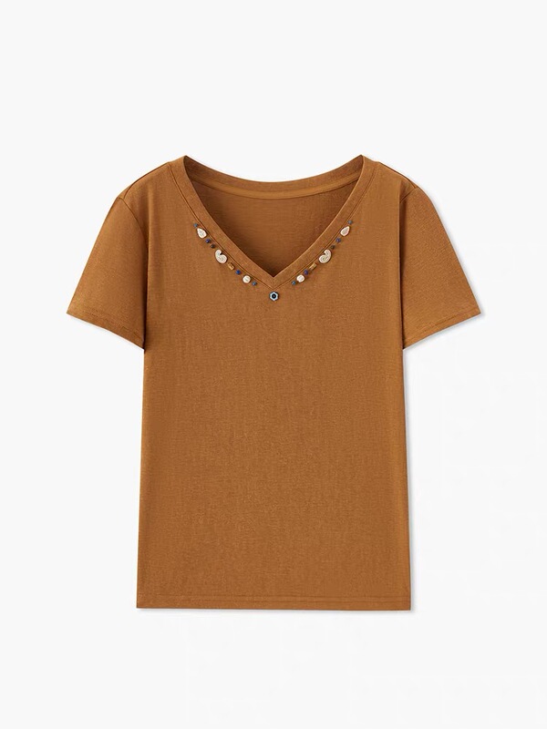 Bright Orange T-Shirt 2026 Summer New Style Women's Casual Short-Sleeve Top for Commuting with a Relaxed Vibe