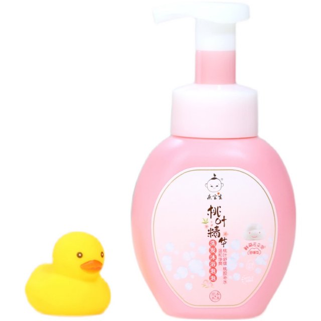 Qingbaosheng Peach Leaf Essence Shampoo and Bath Bubble Newborn Infant and Toddler Baby Shower Gel and Shampoo Two-in-One