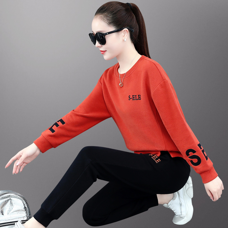 Sportswear Suit Women Spring Autumn style Loose Color 2022 New Fashion Lions Long pants Pants Casual two-piece style