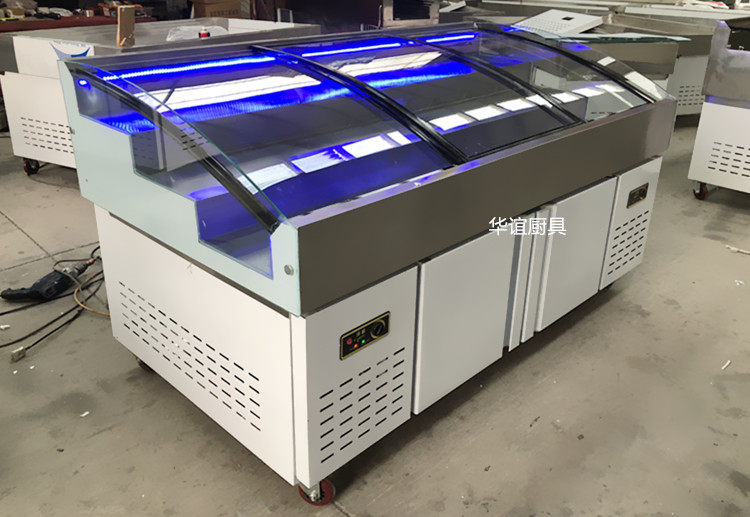 Ladder ice table BBQ a la carte seafood display cabinet refrigerated commercial cold dish cabinet fruit fishing fresh-keeping cabinet string freezer